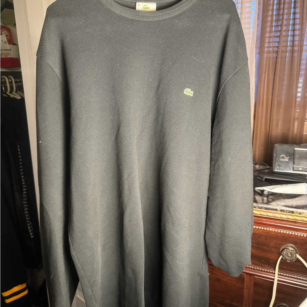 Lacoste Black Crewneck Sweater with Logo